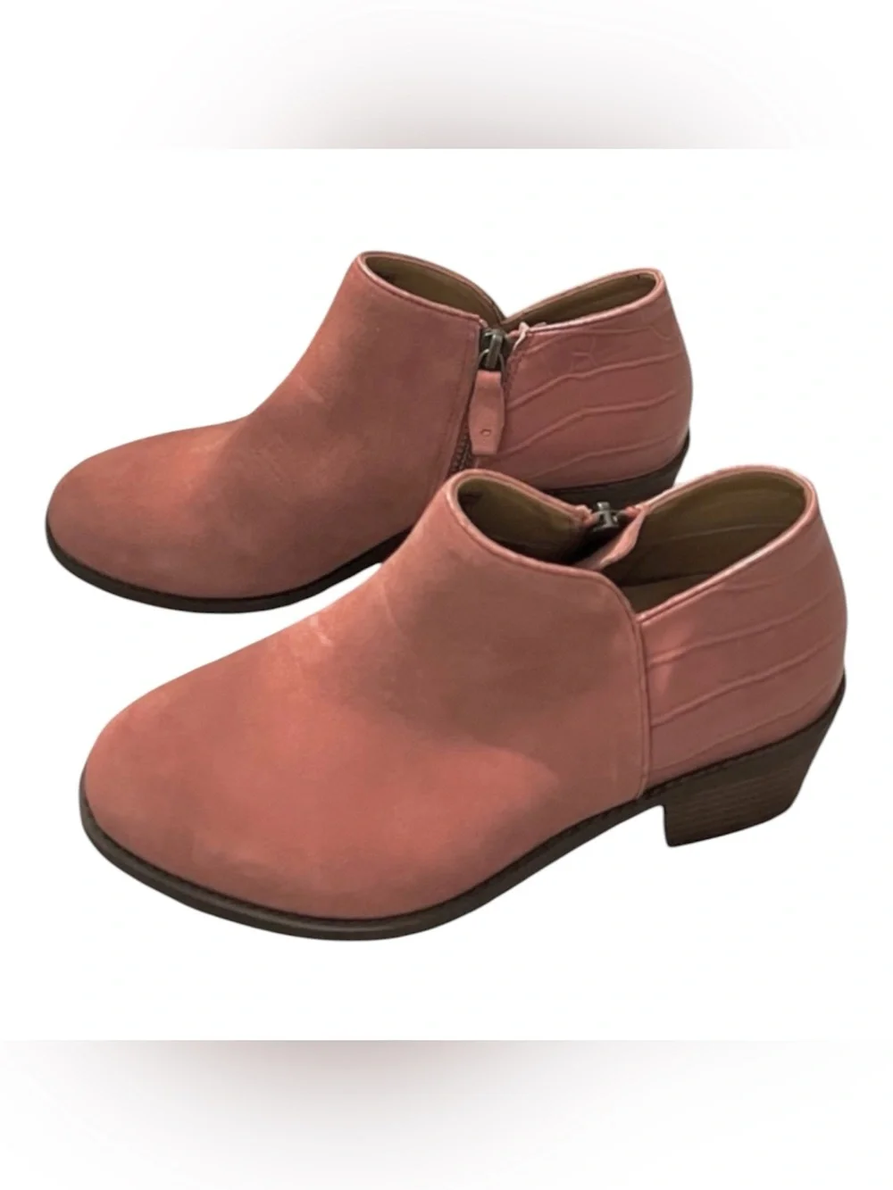 Vionic Marrisa women’s 6 pink suede zip up ankle boots